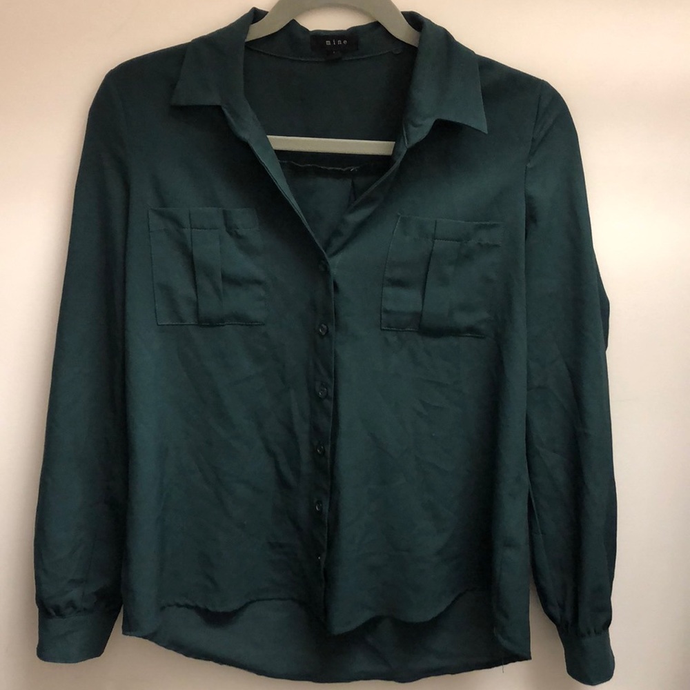Dark Green button down blouse